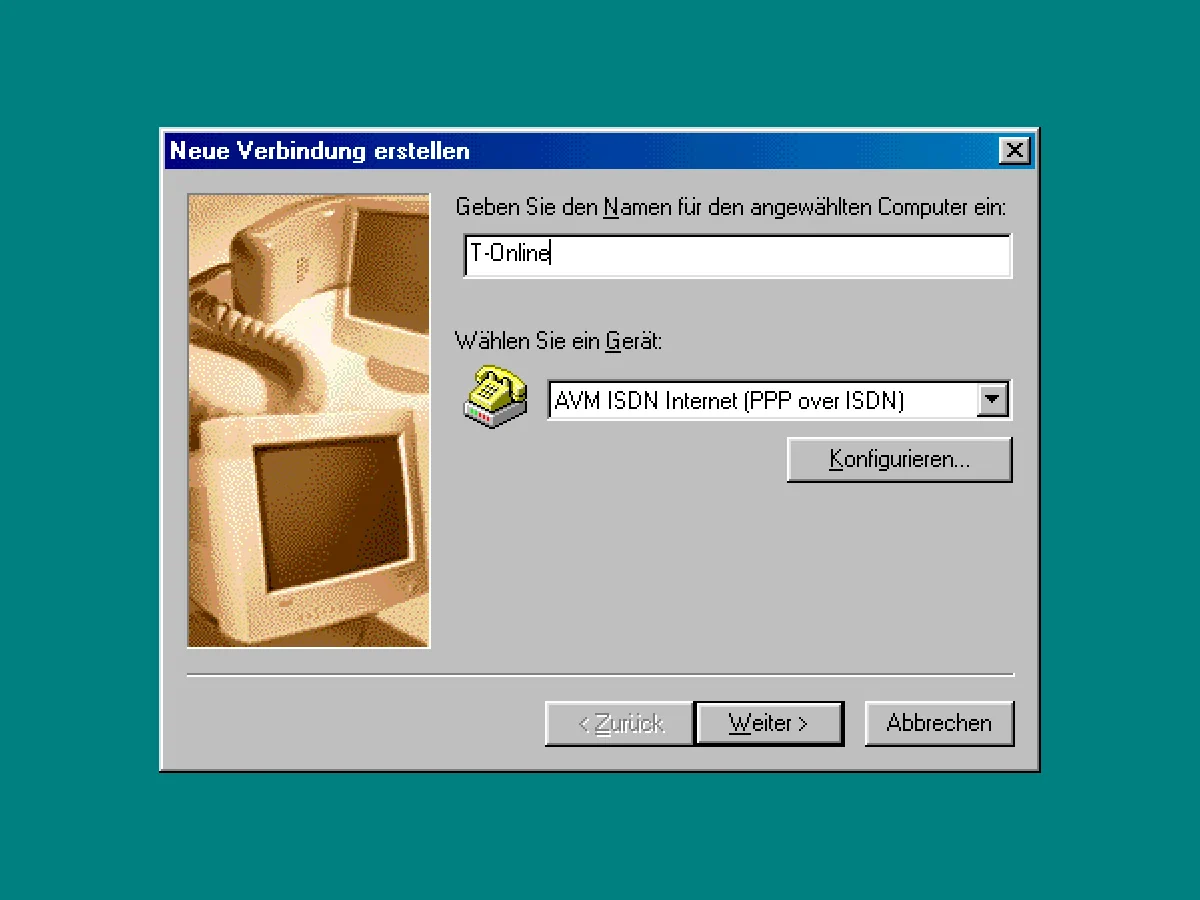 T-Online über DFÜ-Netzwerk